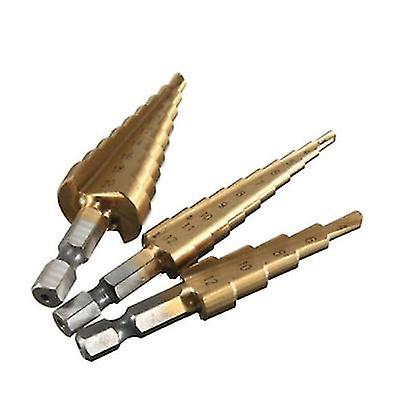 High Speed Steel 3pcs/set Hss T Ium Coated Step Drill Bit