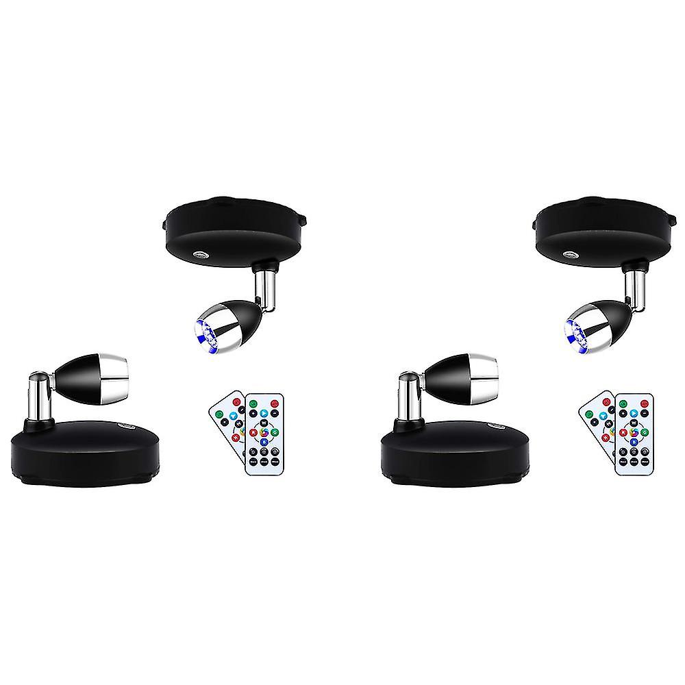 Projecteur sans fil à piles, éclairage d'accentuation, projecteurs LED à intensité variable avec télécommande, orientable