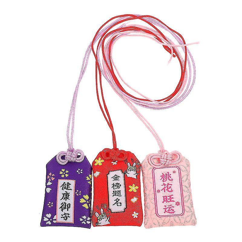 6X4x0.3cm Assorted Color Prayer Cards 3pcs Japanese Style Amulet Bags Japanese Amulet Decors Exquisi