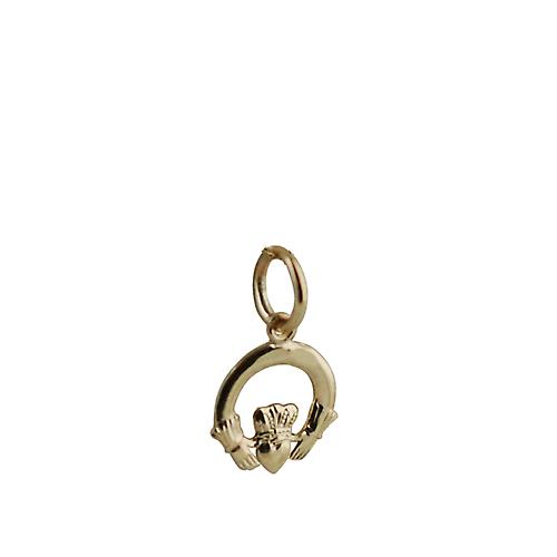 9ct Gold 10x10mm plain Claddagh Charm