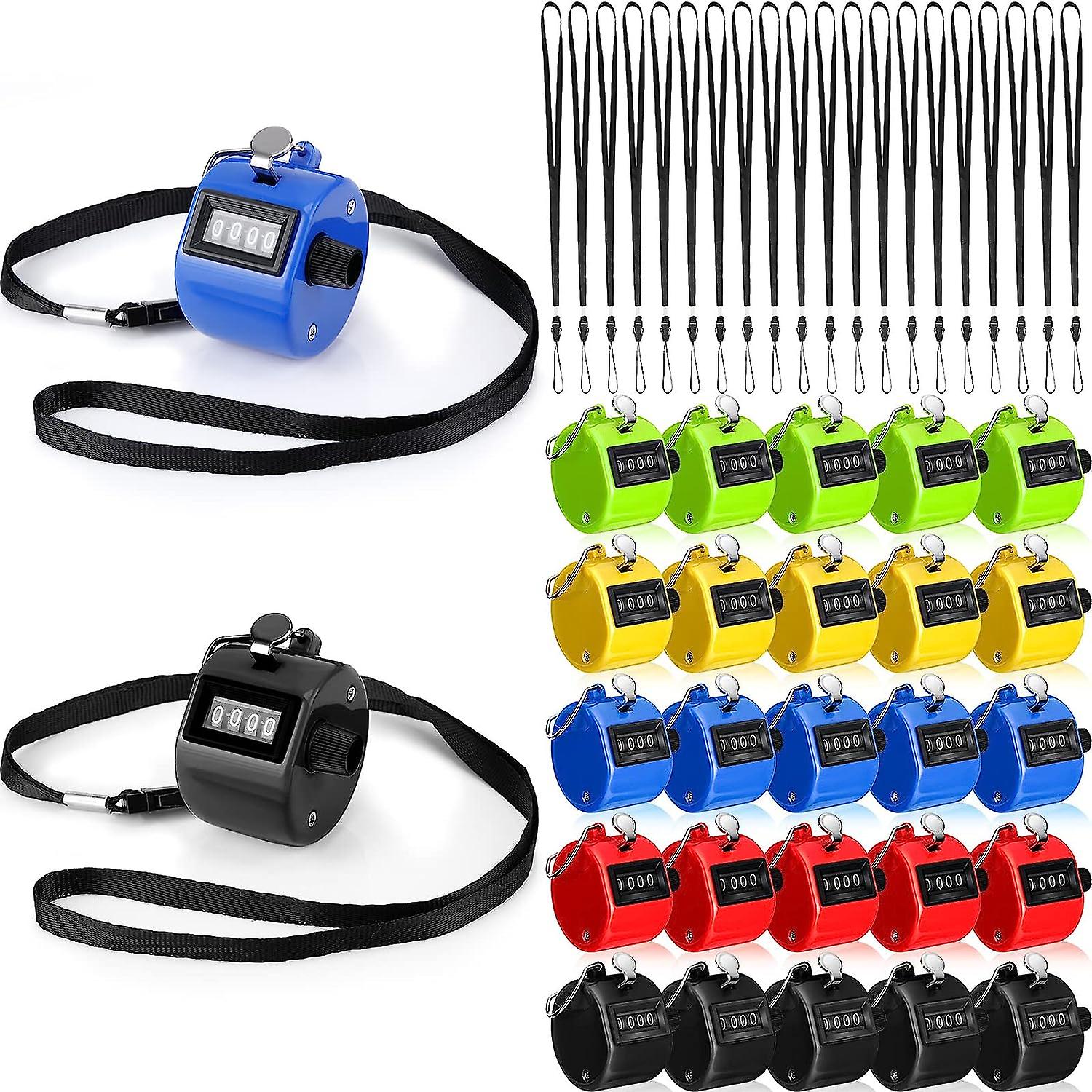 20 Pcs Handheld Tally Counter 4 Digital Number Count Clicker Counter Hand Mechanical Pitch Counter Clicker For Coaching, Knitting, People, Lap, Fishin