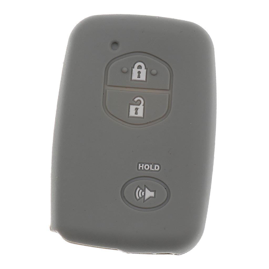 Silicone Car Key Shell Case Cover Set for Toyota Weisa Prado Deep Grey