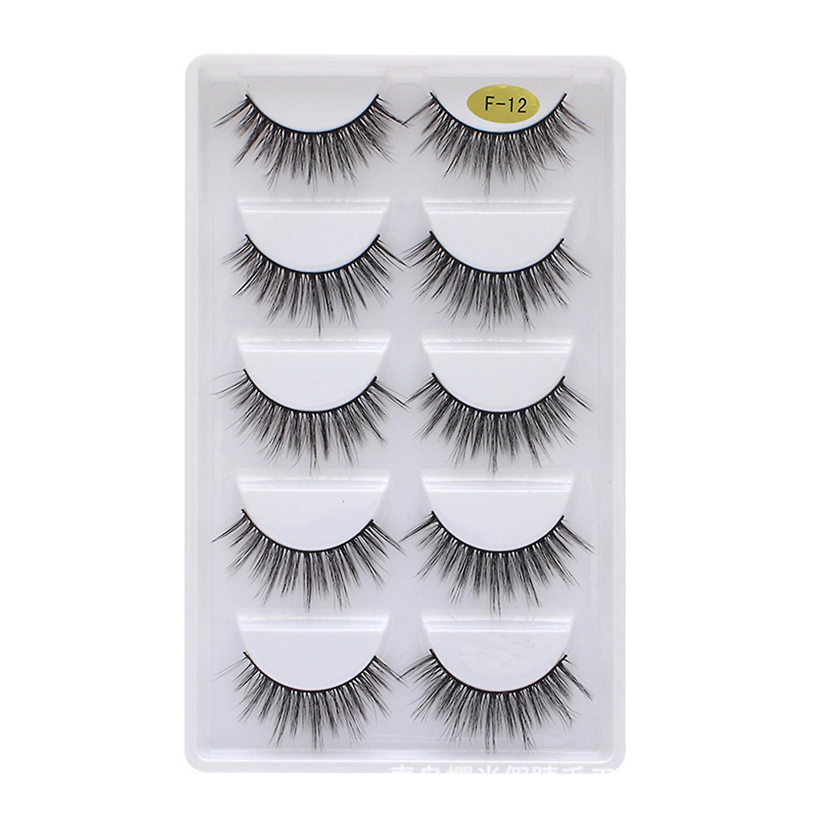 5 Pairs Simulation  False Eyelashes Soft Non Irritation Fluffy Lashes Eyes