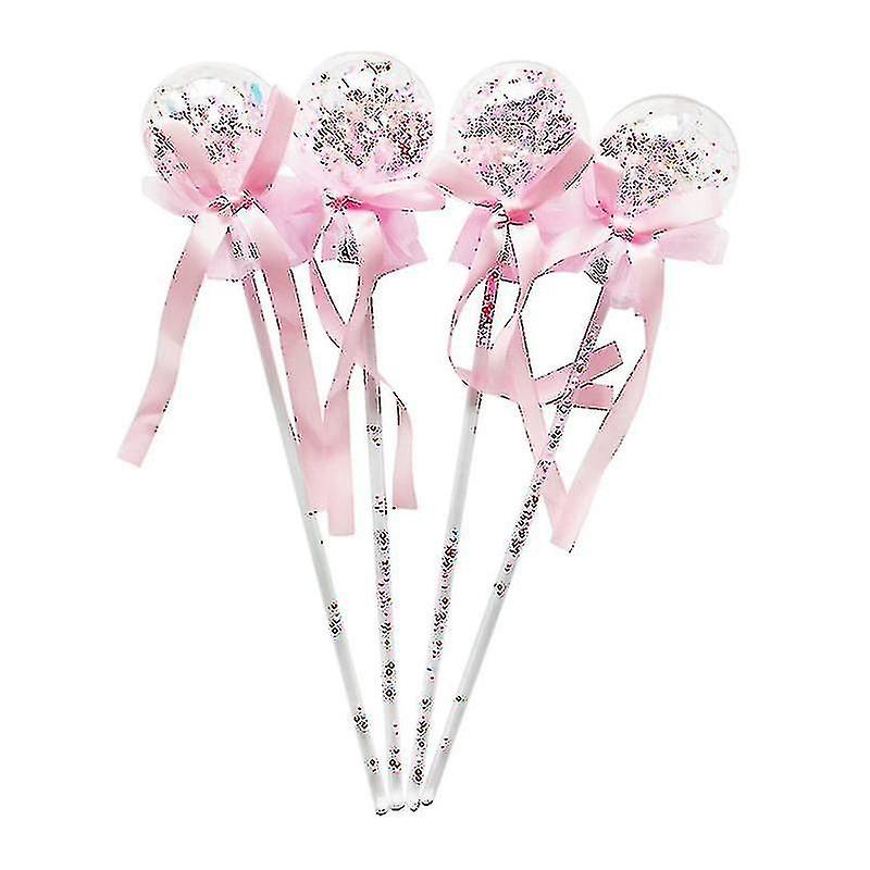 4pcs Shiny Fairy Sticks Cartoon Luminous Wands Funny Children Luminous Toy Creative Flashing Sticks Toy Party Decorative Props(random Color)