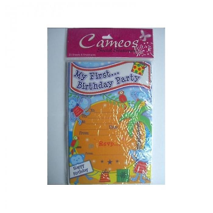 Cameos First Birthday Invitations (Pack of 20)