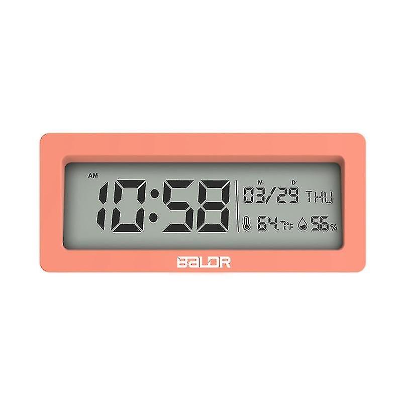 Lcd Battery Powered Large Screen Display Digital Alarm Clock No Battery Included(pink)