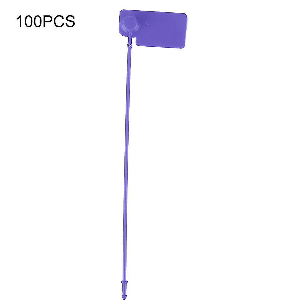 100pcs Disposable Label Cable Colourful Identification Mark Signs Ties Anti Theft Self Locking Tie(Purple )