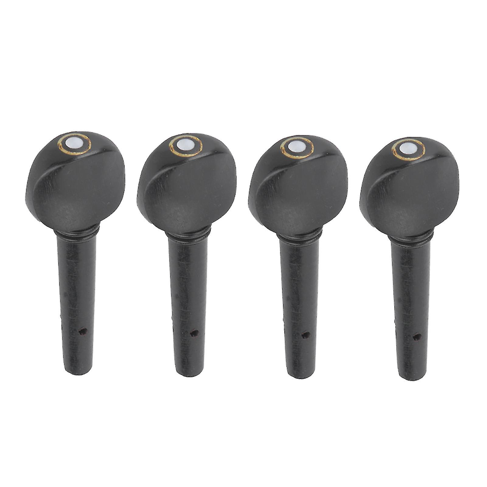 4 Pcs Quality Violin Strings Shaft Tuning Pegs Accessories Ebony Solid Wood(for 1/4 violin)