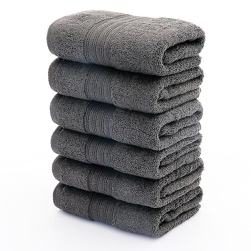 Mkk 6 Pack Basics Serviette Set, résistant à la décoloration, 100% coton 500g / m - gris foncé