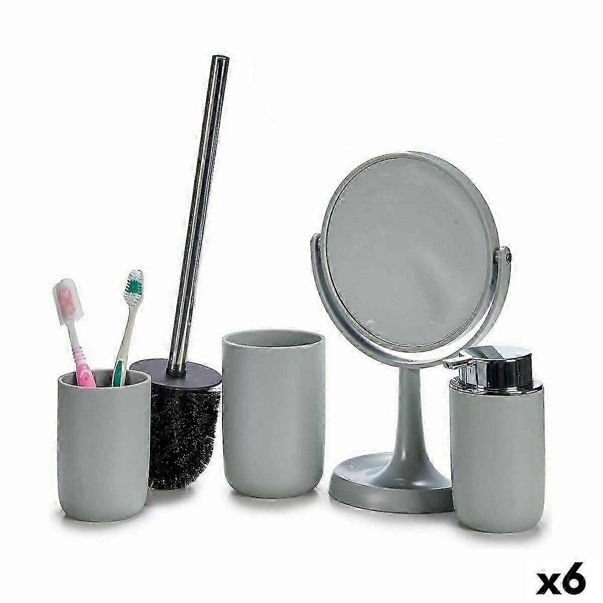Bath Set Berilo Grey polypropylene 16,5 x 29,5 x 17 cm 4 Pieces (6 Units)