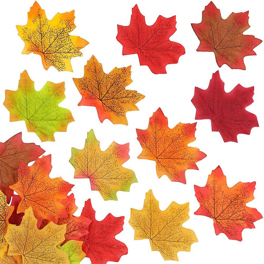 300pcs/set Christmas Artificial Maple Leaves Realistic Appearance Versatile Low Maintenance Elegant