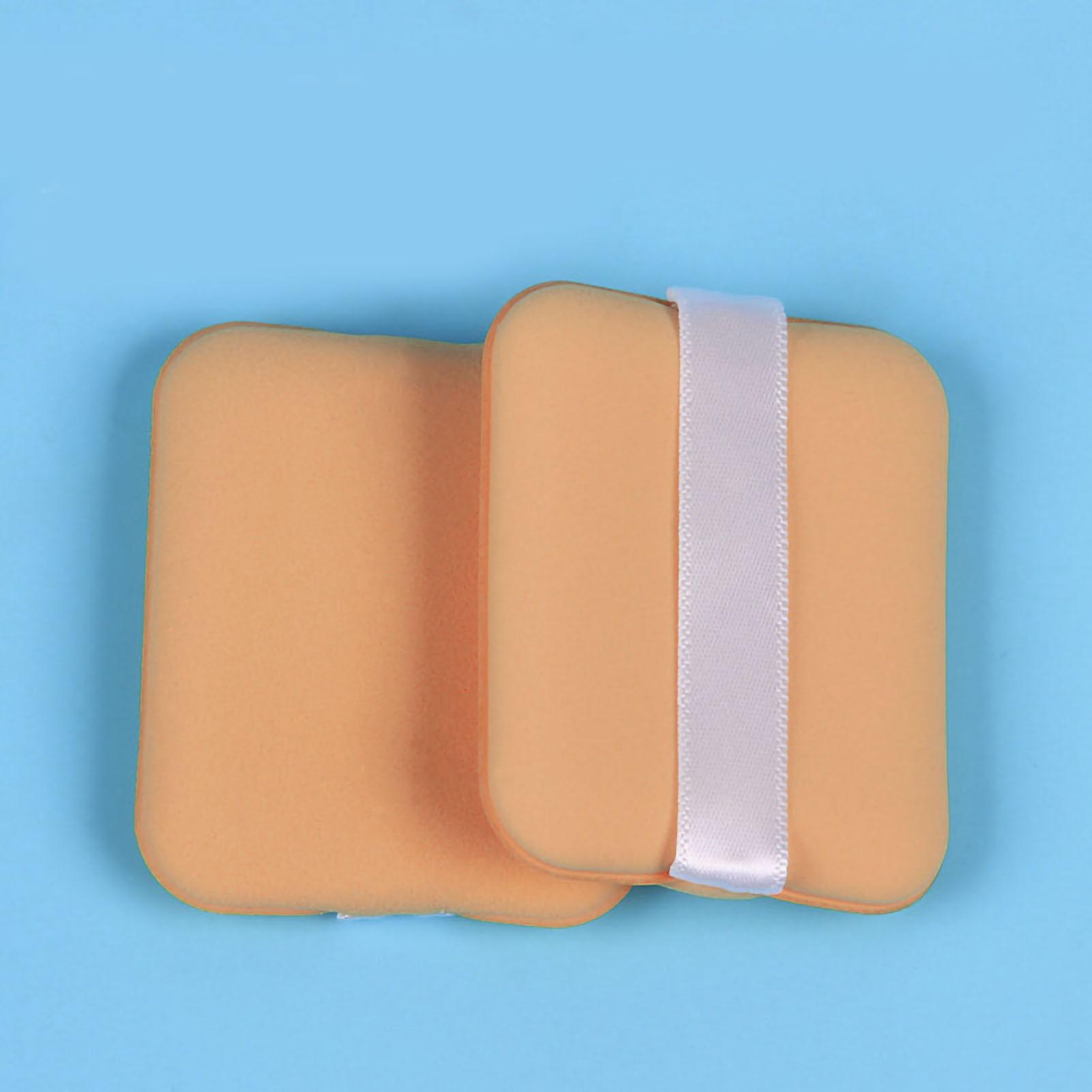 مسحوق نفخة الوجه ناعم مزدوج الوجهين وسادة نفخة مستحضرات التجميل نفخة مسحوق الإسفنج الرطب أداة ماكياج جافةمستطيل لون البشرة