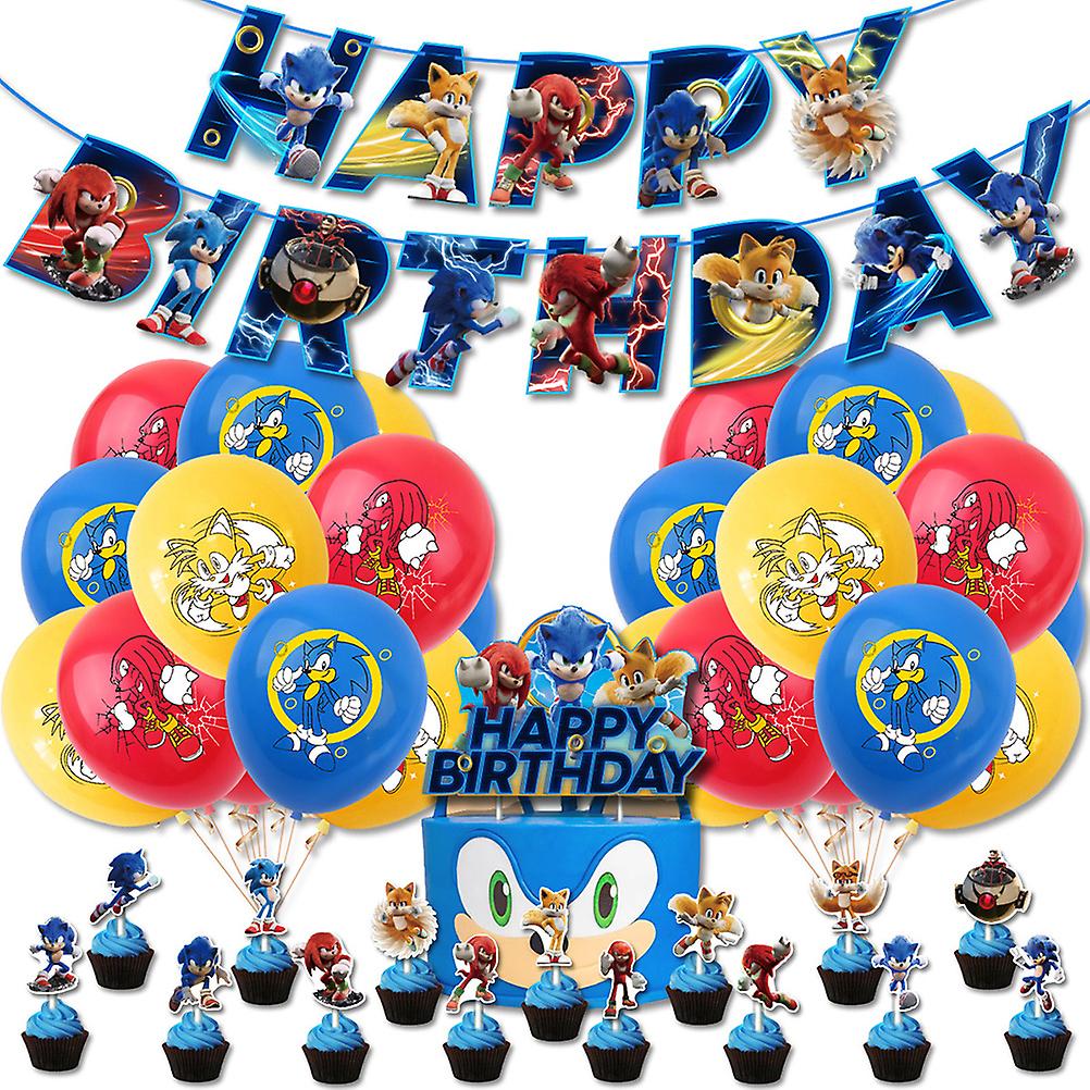 Anime-Themed Birthday Party Decor Kit με Banner, Μπαλόνια και Cake Topper