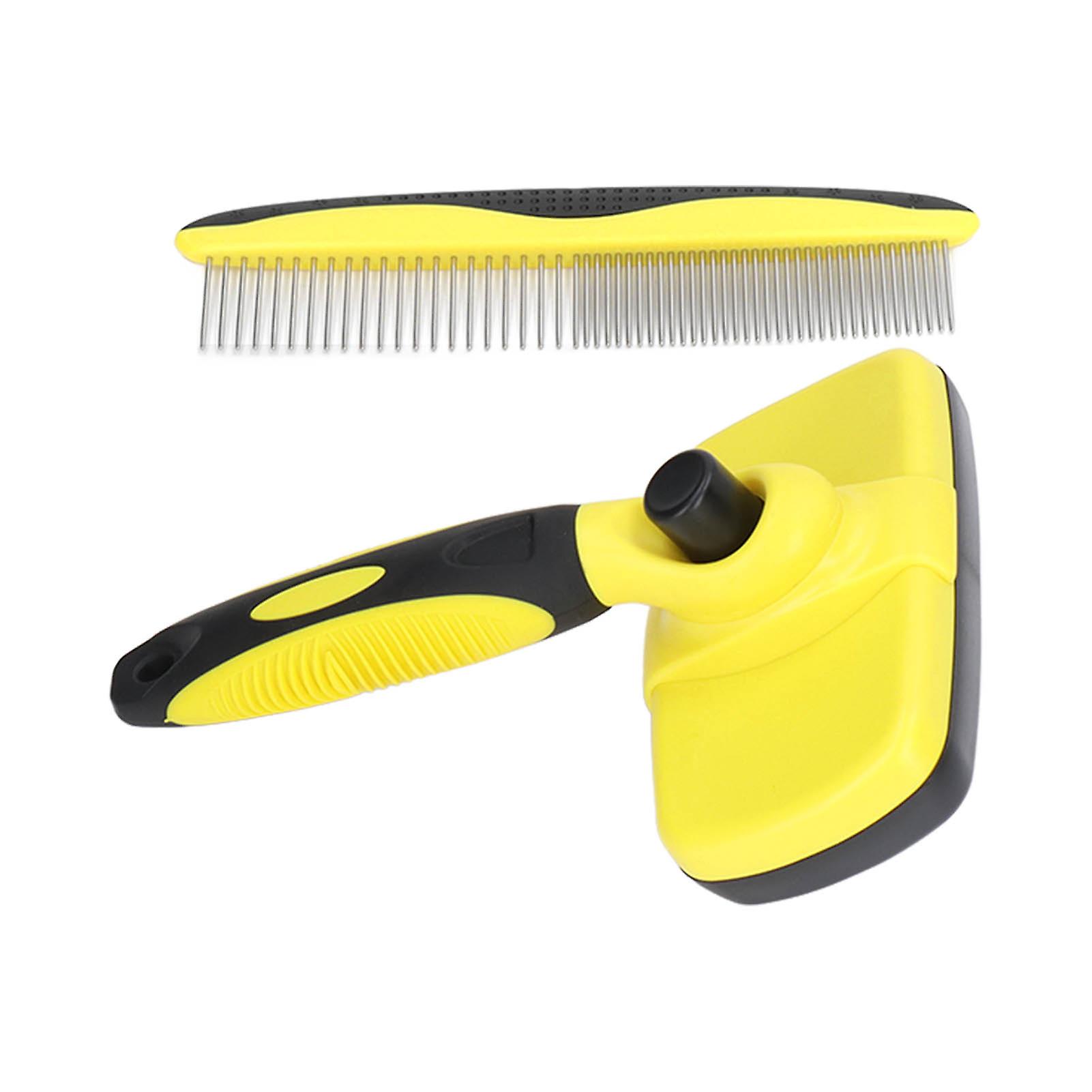 Pet Slicker Brush Comb Self Cleaning Buttons Remove Floating Hair Deshedding Cat Slicker Brush Grooming Comb