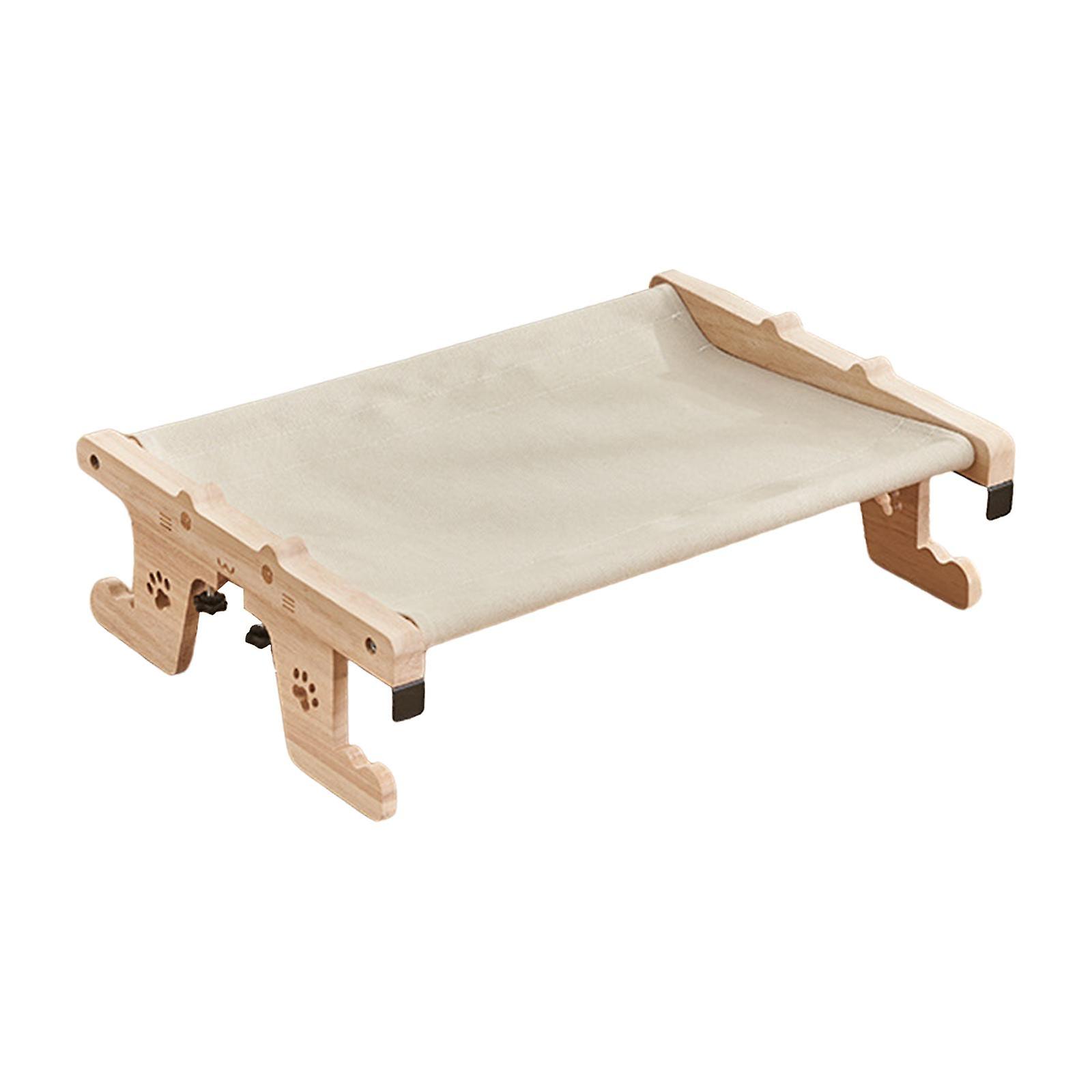 Cat Window Perch Lounge Hammock Kitten Cat Bed Steady Wooden for Indoor Cats Grey Pink PawPattern