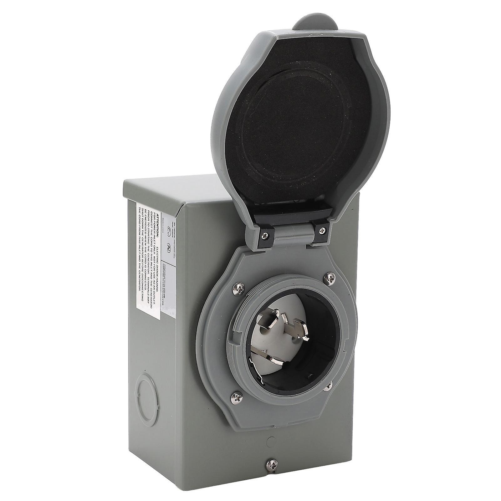 Fictory 50A Generator Power Inlet Box Fictory 50A Generator Power Inlet Box, Aluminum Alloy, 12500W, AC125V/250V, Outdoor Socket, Weather