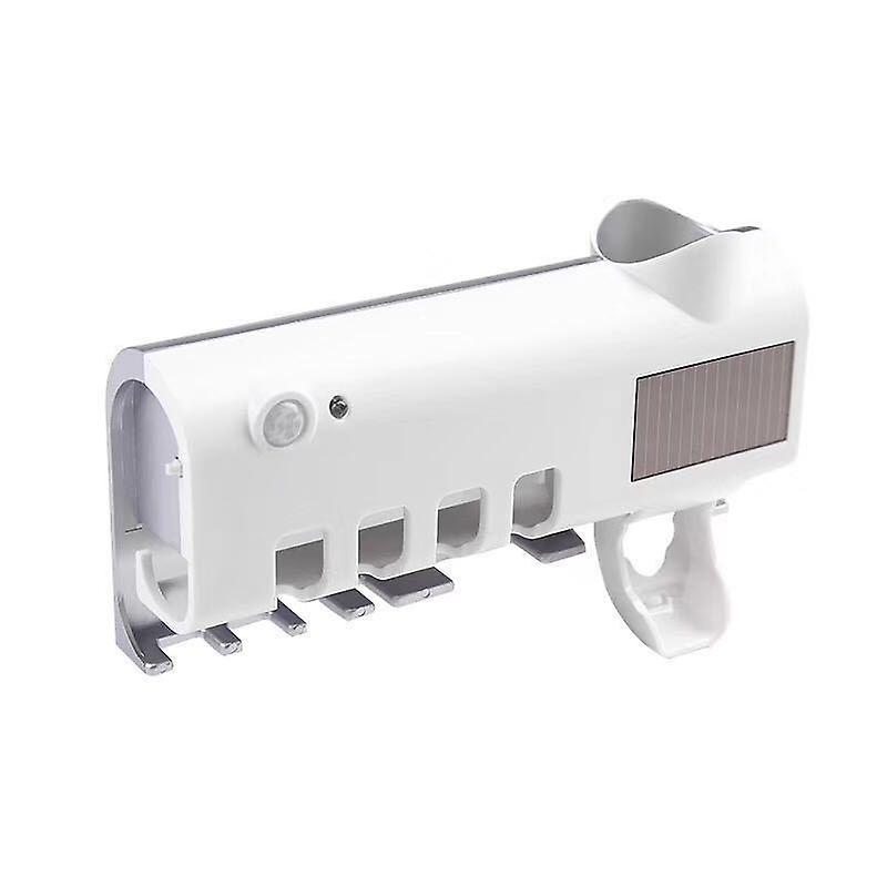 UV Toothbrush Holder Solar Auto Sterilizer Rechargeable Toothpaste Dispenser