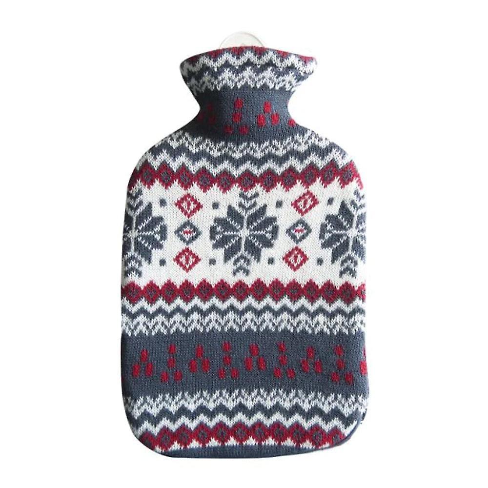 Natural Rubber Hot Water Bottle - Snow Flake Knitted