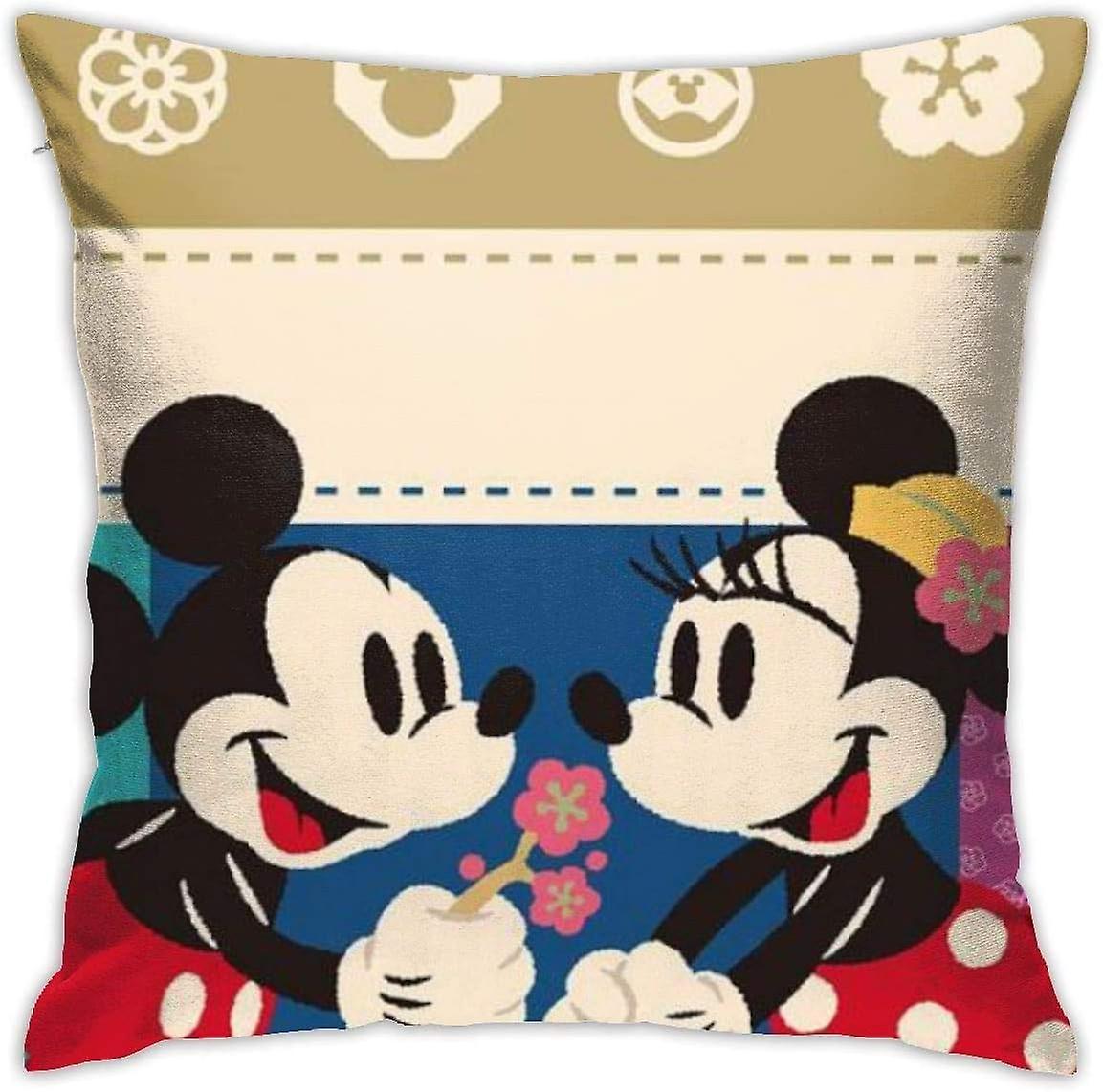 Throw Pillow Covers Sweet Mickey Mouse Pillowcase Cushion Case for Sofa Bed Chair Home Decor.(18x18 Inch) AA-2903