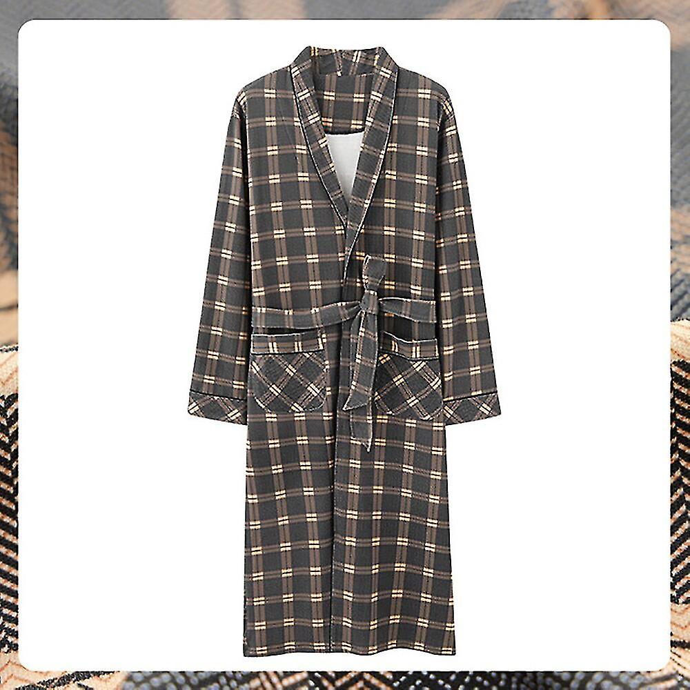 סתיו חורף כותנה חלוק רחצה גברים 4xl גודל גדול אופנה משובצת S