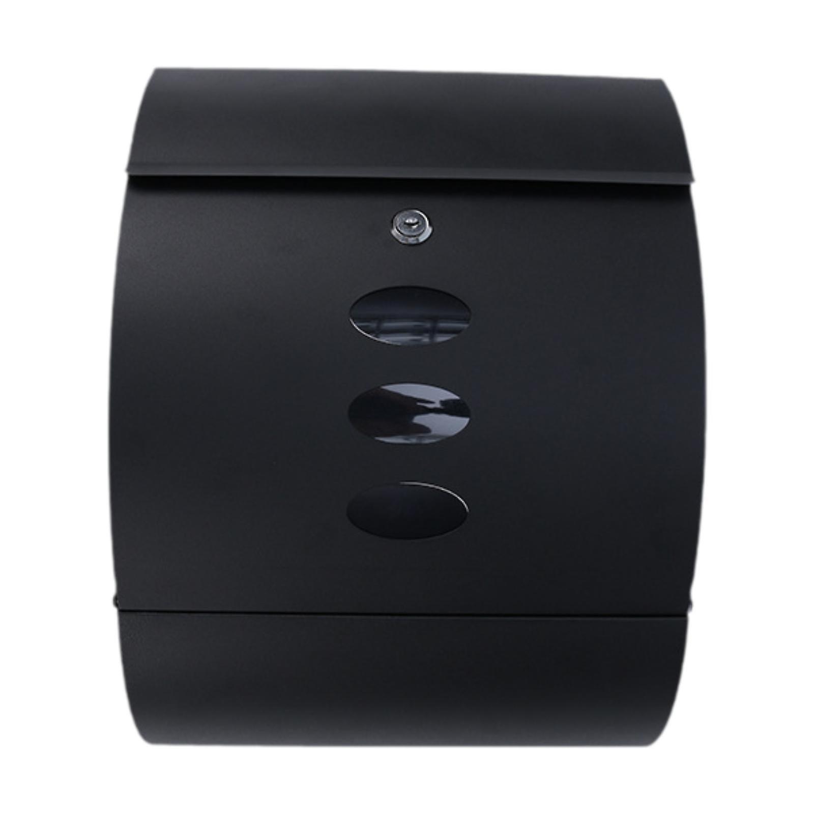 صندوق بريد معلق على الحائط صندوق رسائل زخرفي للباب الأمامي في الهواء الطلق الديكور أسود