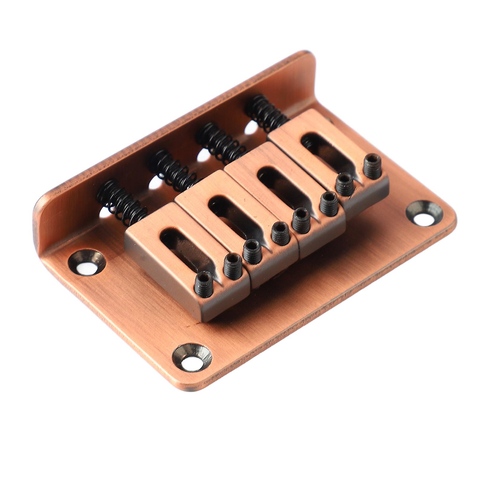Guitar Fixed Bridge Electric Bass Hardtail Saddle Bridge Tool Metal for 4 String Ukulele GA909 Bronze 