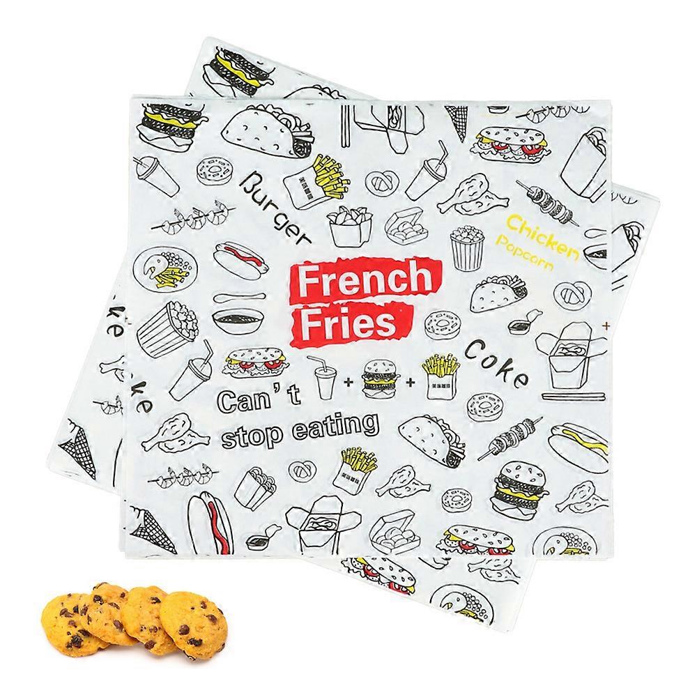 100Pcs Wax Paper Sheets for Food, Sandwich Wrapping Paper, Basket Liners Food Picnic Paper Sheets Greaseproof Deli Wrapping Sheets