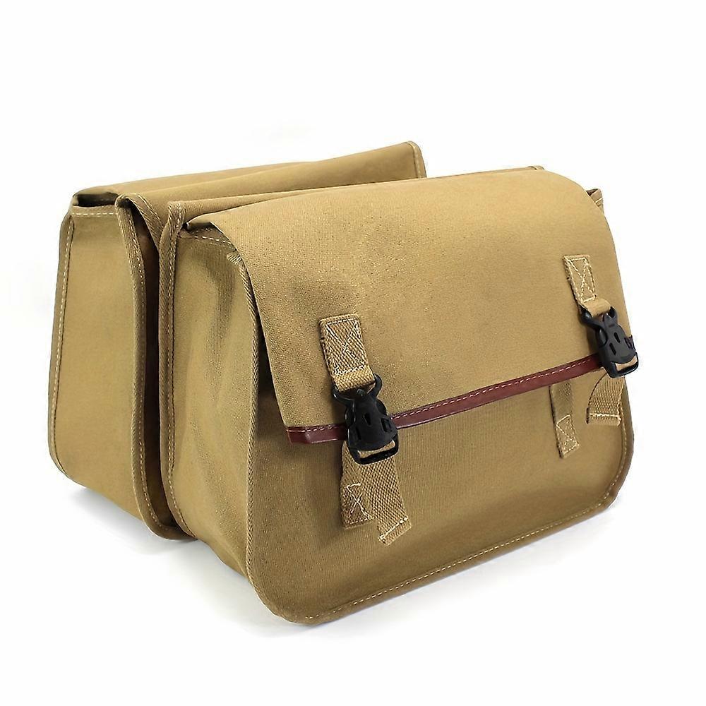 Pair Motorcycle Saddle Bags Canvas Waterproof Panniers Luggage Side Tools Bag Pouch Cafe Racer For Old School For Bobber For Touring
