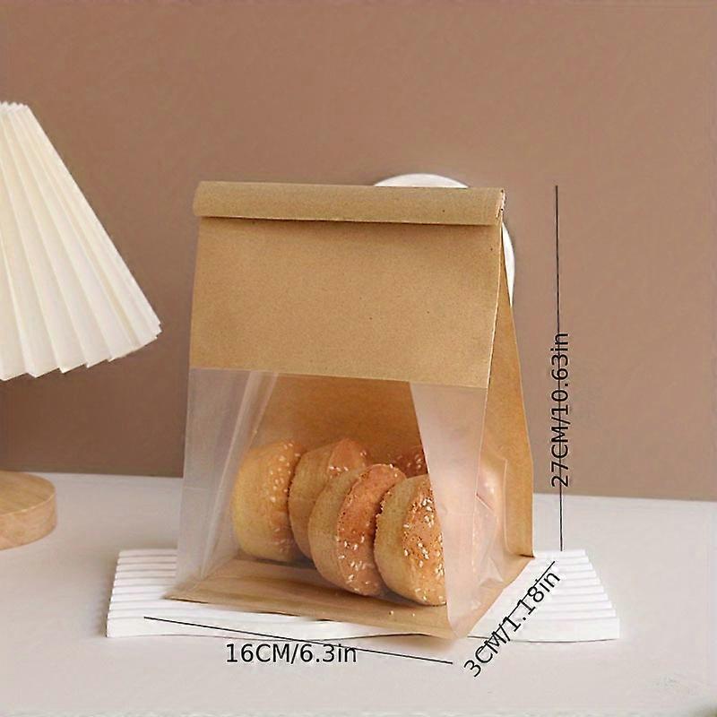 10pcs, Thick 15.87oz Stand Up Pouches for Air-Tight Bread Packaging with Self-Sealing Iron Wire and Rolled Edges - Perfect for Sliced Bread, Pastry, a