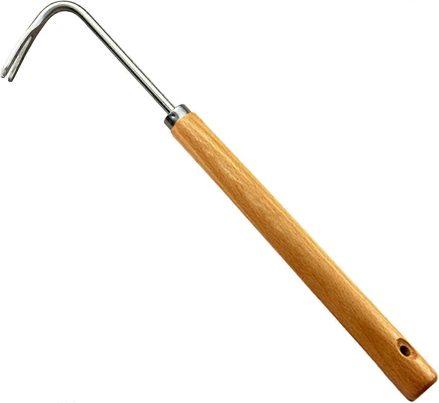 Gardening Weed Pulling Tool, Weed Puller, Gardening Hand Tools, Extended Solid Wood Handle with Hanging HoleManual Weeders Controls Weeds Easily Remov