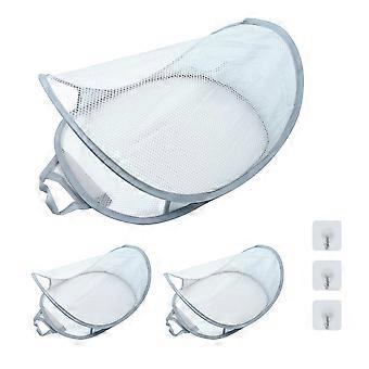 3 stuks Mesh Hangende Opbergmand, Opvouwbaar Droog Net Hangend Mesh Opbergmand Kleine Speelgoeddoos Draagbaar Opvouwbaar, Deur Opslag