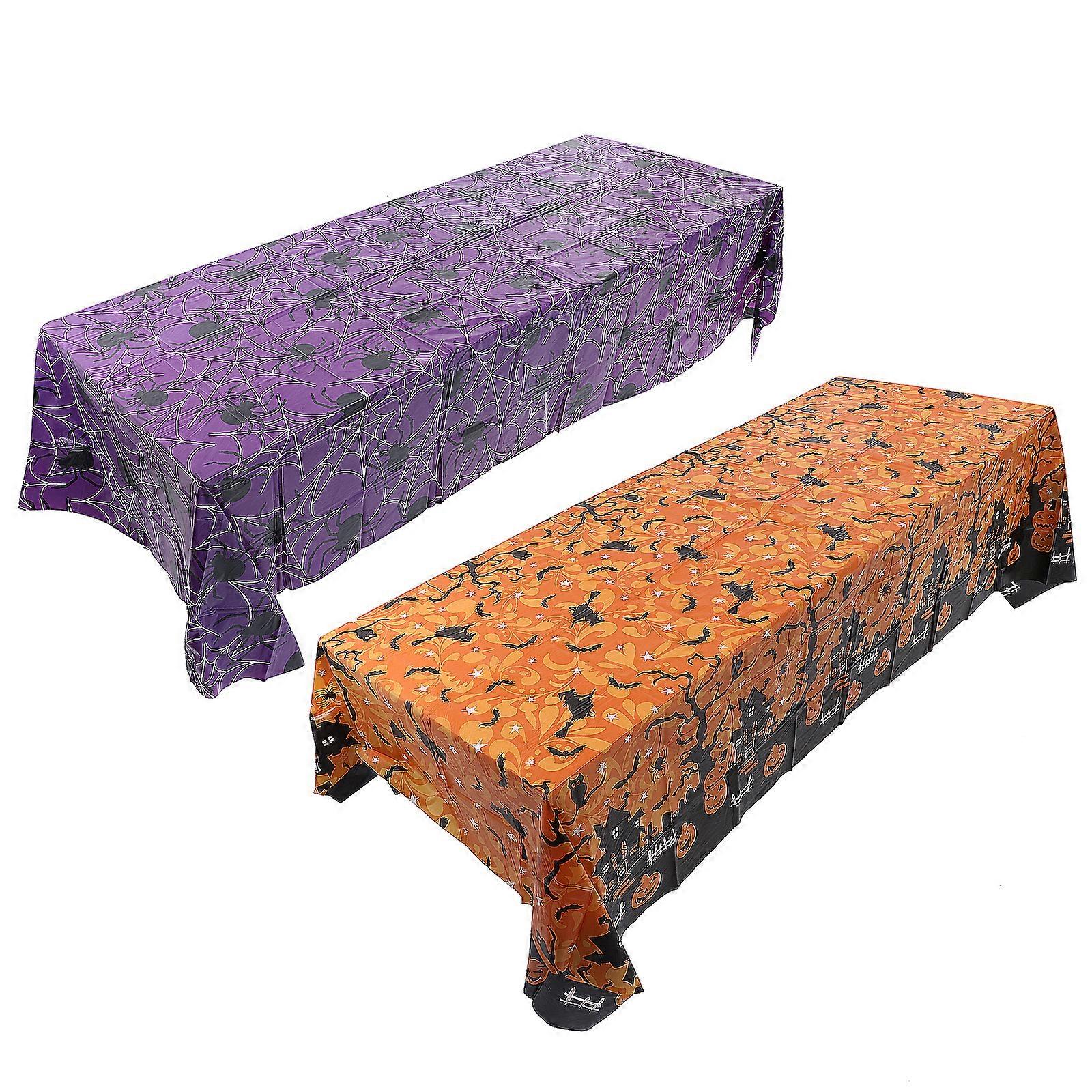 2pcs Halloween Dinner Tablecloths Table Cover Decorative Backdrop Cloth