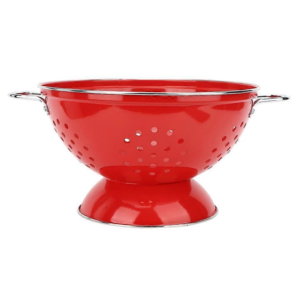 Stainless Steel Kitchen Fruit Draining Basket Washing Vegetable Baskets Container with HandleRed