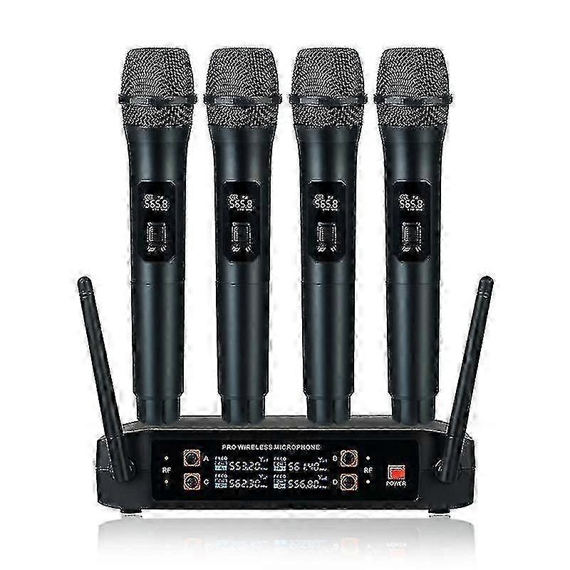 Wireless Microphone Professional Handheld 4-Channel UHF Dynamic Microphone