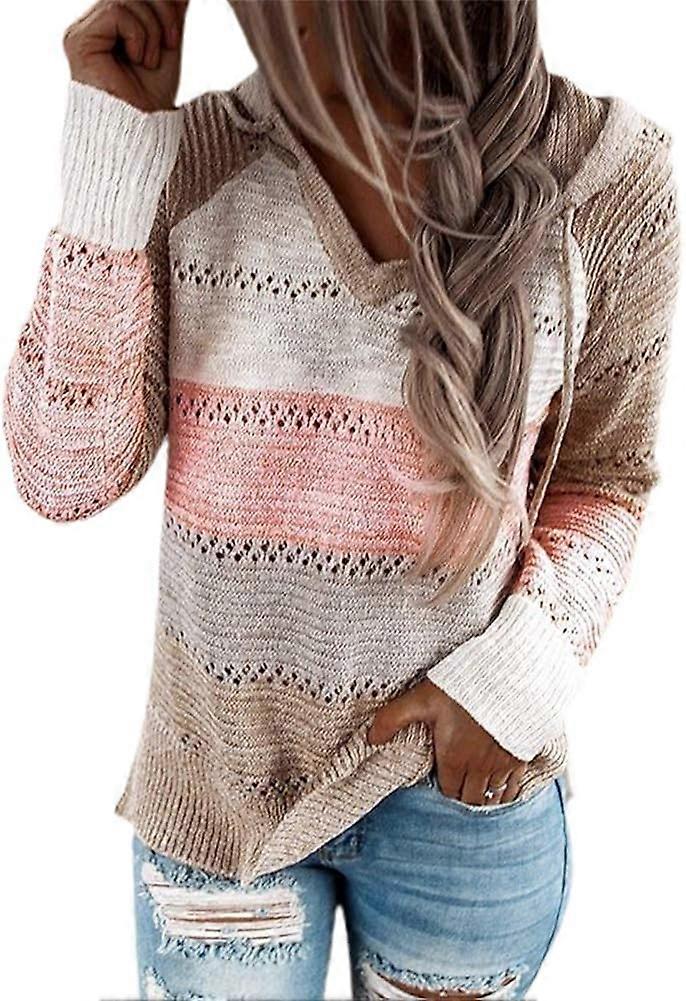 Damskie swetry z kapturem Color Block Bluzy z długim rękawem Lounge Bluzy z kapturem