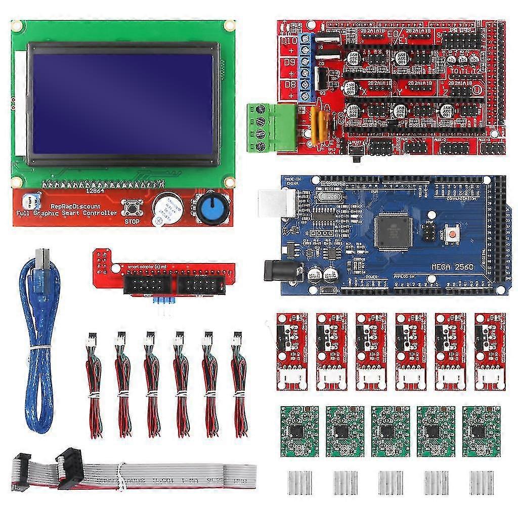 Kit de impresora 3D CNC con placa Mega 2560, controlador paso a paso para Arduino
