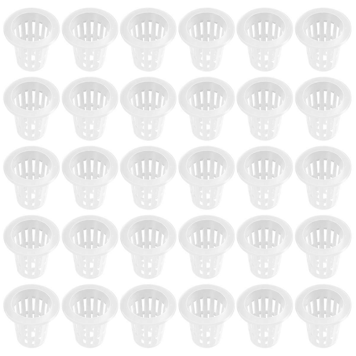 OUNONA 50pcs Slotted Mesh Soilless Culture Vegetable Net Pots Baskets Cups for Hydroponics Aquaponics Orchids Translucent