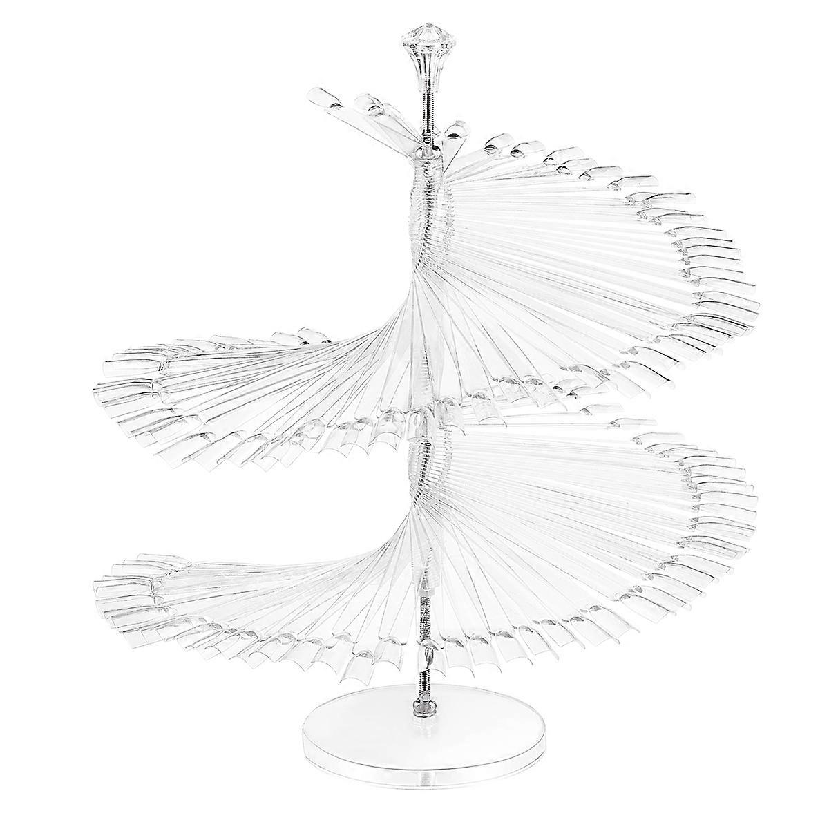 PIXNOR 120 Sticks Nail Art Color Chart Display Stand Spiral False Nails Display Shelf Practice Tools for Solon Nails Polish Gel Show (Transparent)