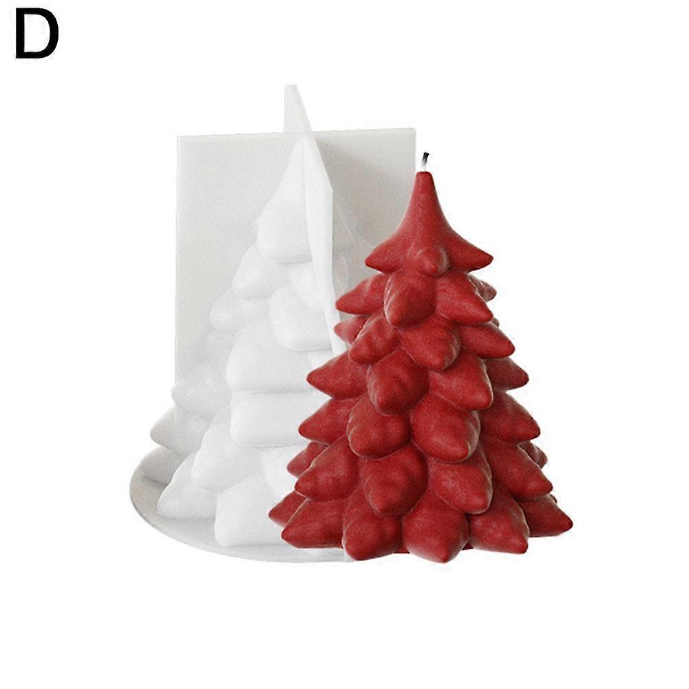Christmas tree candle mold 09-4062 (D) $diy crystal glue Christmas series pine tree Christmas tree Santa Claus plaster candle silicone mold