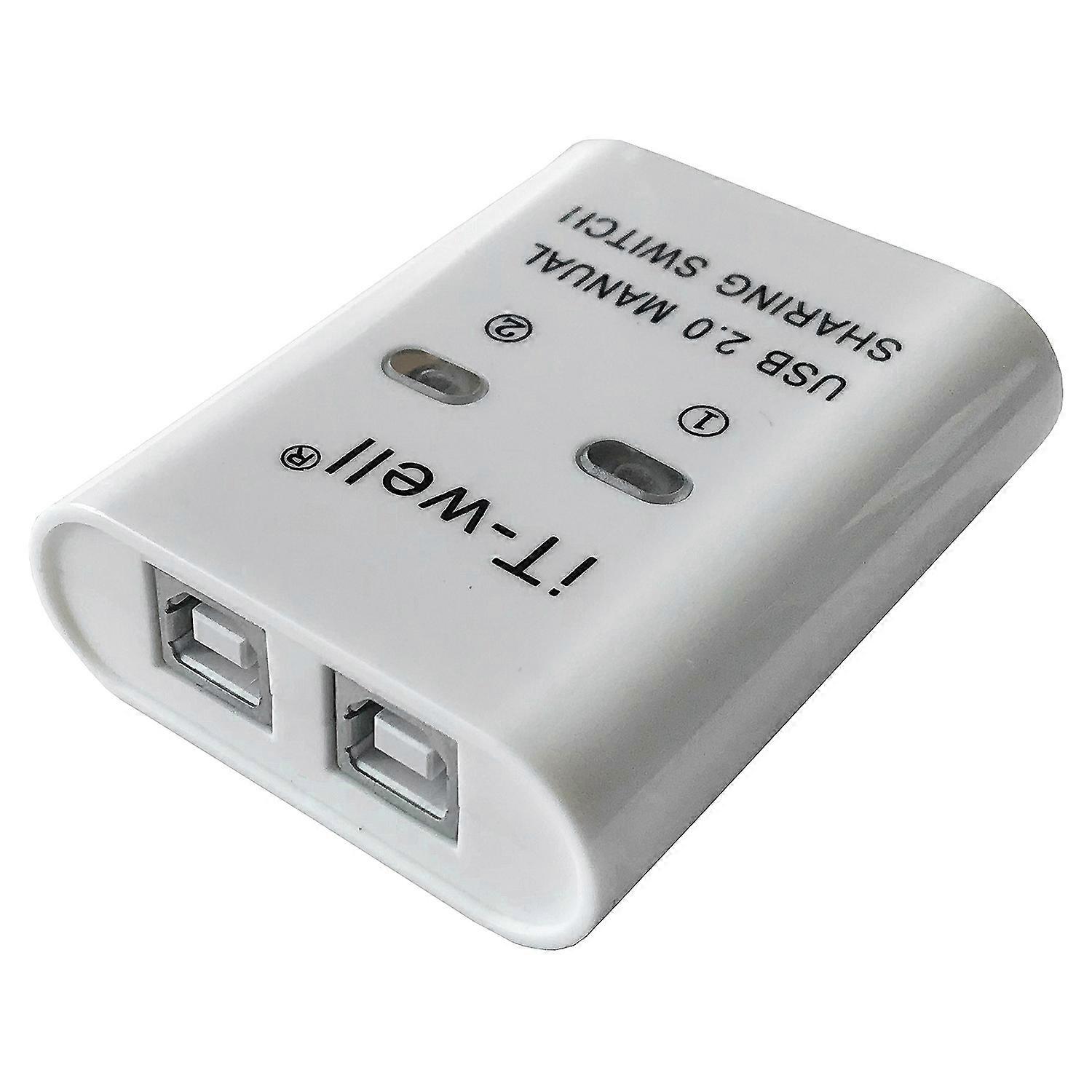 USB Printer Sharing Device, 2 in 1 Out Printer Sharing Device, 2-Port Manual Kvm Switching Splitte