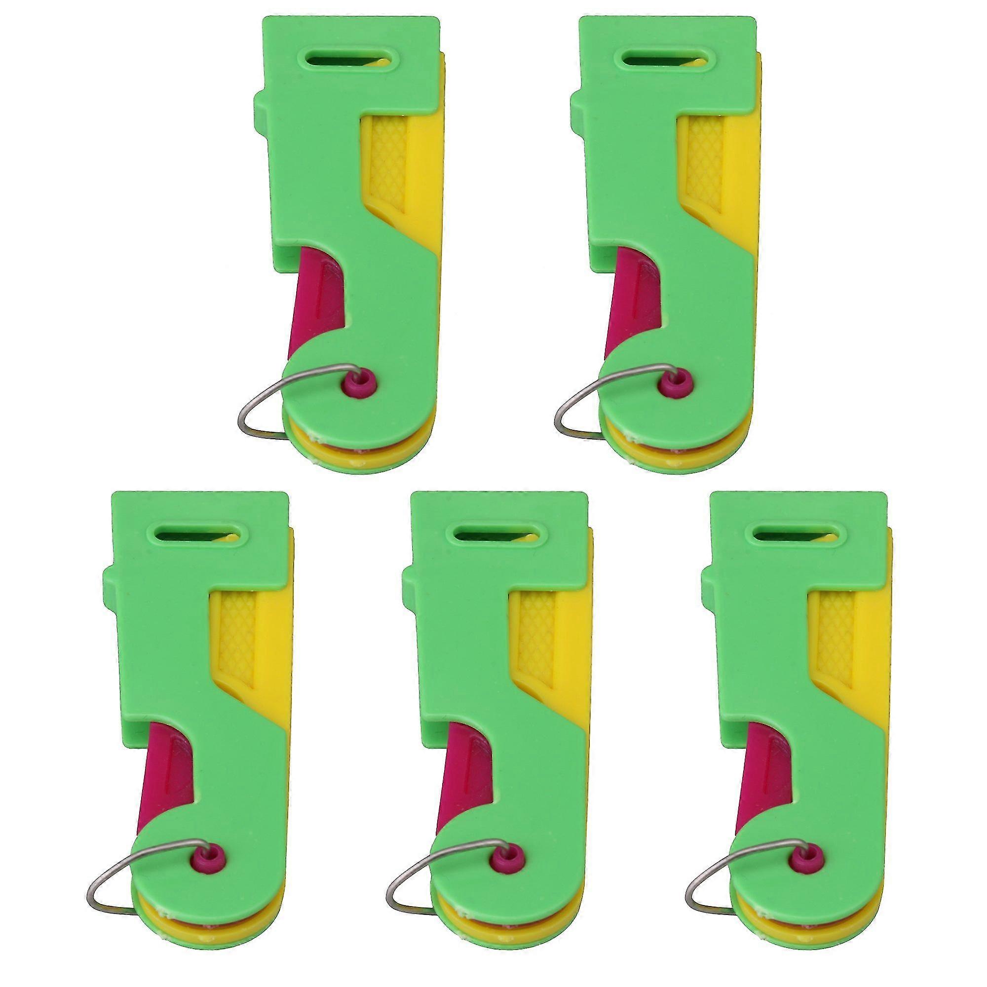 5pcs Automatic Threading Device Guide Tool Home Sewing Green Plastics