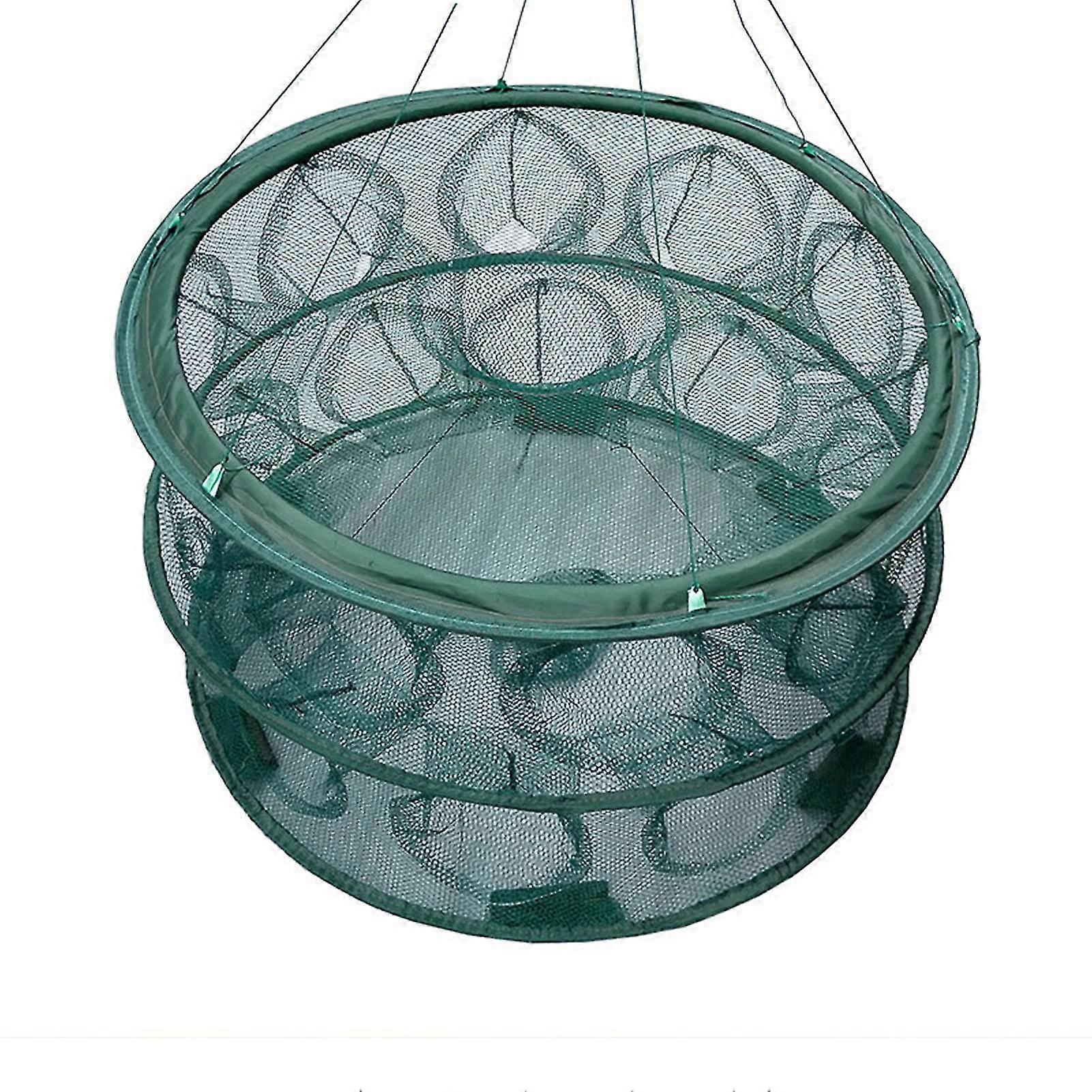 Automatic Open Fishing Shrimp Net Nylon Foldable Crayfish Shrimp Catcher Great For Catching Smelt Eel Crab
