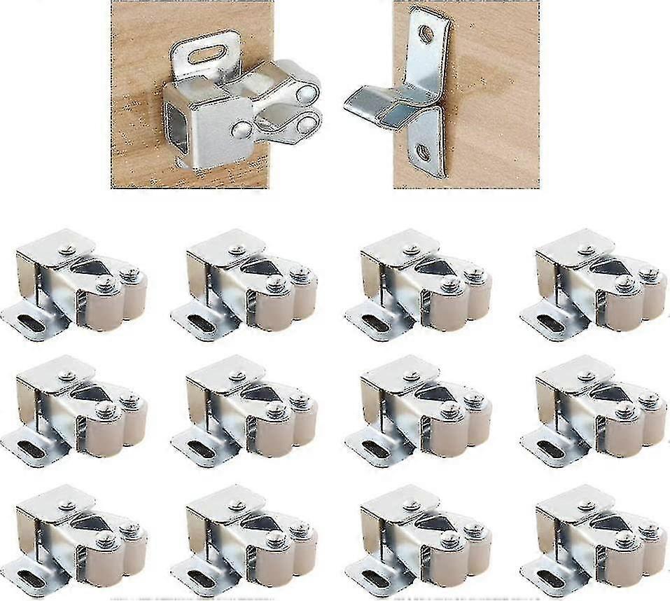 12pcs Trava Com Rolo Duplo Aço Inoxidável Para Gaveta de Armário-Yvan