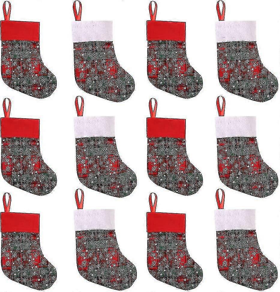 Exquisite 12pcs Christmas Stocking Set 9 Inch