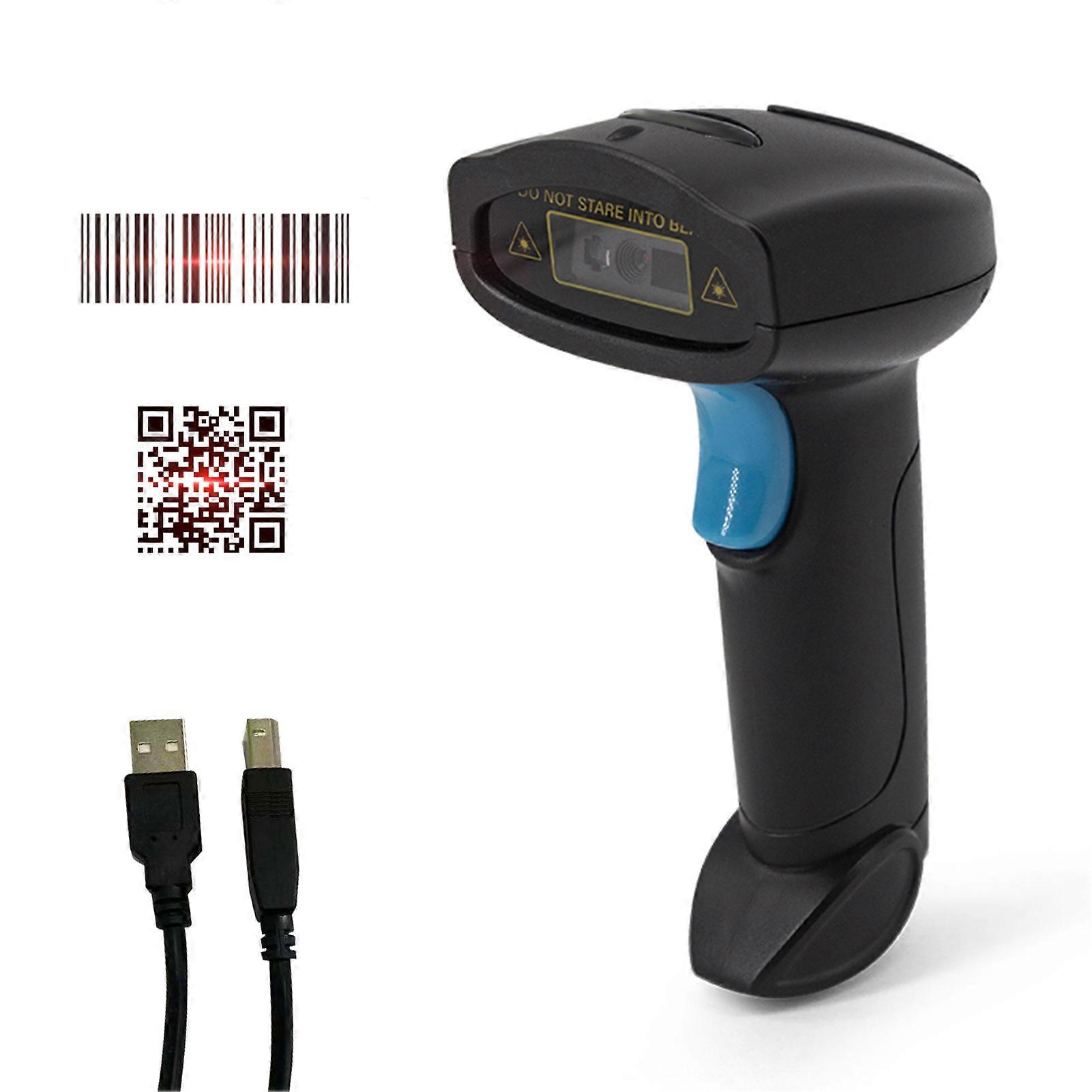 1D 2D Barcode Scanner Handheld USB Wirelss Bar Code Reader Manual Trigger/Auto Continuous Scanning Support Paper Code Compatible with Windows Android 