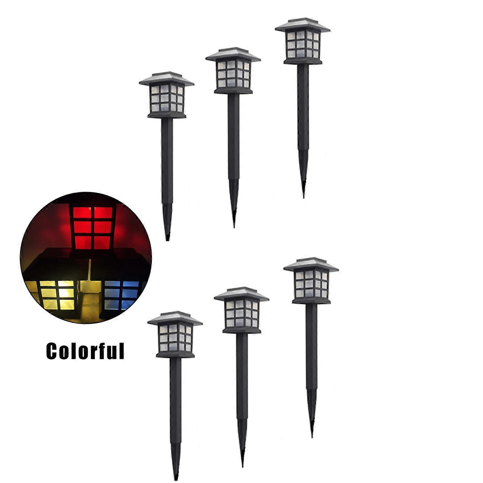 2/6 PCS Solar Garden Pathway Light IP65 Waterproof LED Inserting Lamp 15inch Tall Ground Plug Outdoor Decor for Lawn New