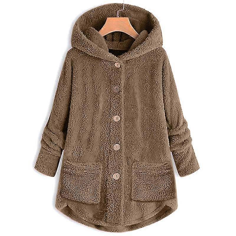 Women Hooded Teddy Bear Jacket Solid