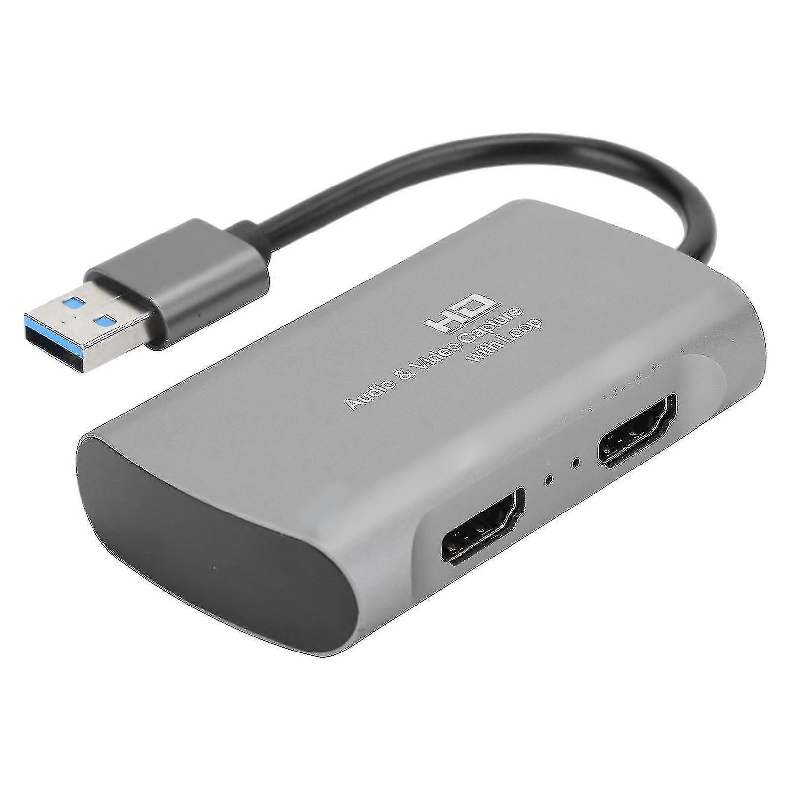 hdオーディオビデオキャプチャhdmiからhdmi 4k usb2.0 1080pゲームライブストリーミングカードシルバーグレー231
