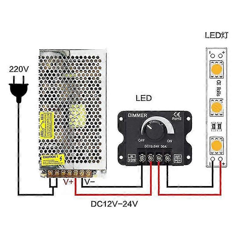 Dc 12v 24v Led Dimmer Switch 30a 360w Voltage Regulator Adjustable Dimmers