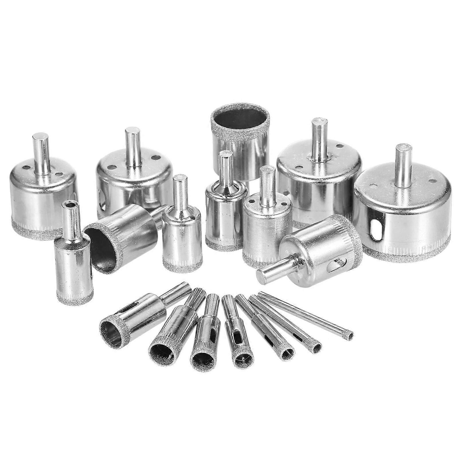 0.2inch~2inch 18 Pcs Diamond Drill Bits for Ceramic Diamond Hole Saw Drill Bit Set Kit